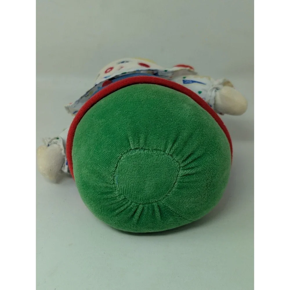 Vintage Carters Velour Clown Plush Primary Color Block Musical Wind-up 90s 1990s